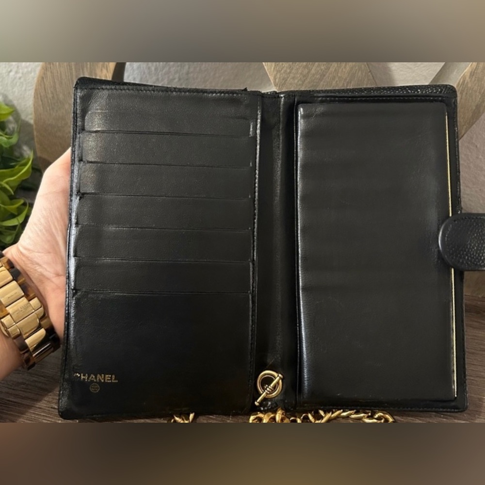 ⚜️🖤Chanel Caviar Timeless Wallet Chain Chunky Vintage Gold Crossbody - Picture 7 of 15